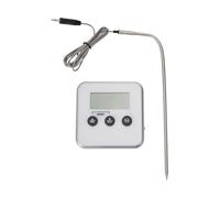 Beavorty Termómetro para Asar Carne, Termómetro para Alimentos, Abs Blanco, Soporte y Orificio para Colgar, Modo Temporizador y Temperatura, para Parrilla y Horneado