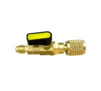 BEAZOOM Adaptador de válvula de bola SAE de 1/4 para sistemas de aire acondicionado R12 R22 R134A R32 R454, herramienta de carga HVAC de latón, kit de herramientas de medidor de reparación de CA