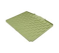 BEAZOOM Alfombrilla de silicona para secar platos, fregadero de cocina, almohadilla térmica con diseño elevado, tabla de drenaje antideslizante, 40 x 33 cm, color negro