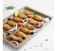 BEAZOOM Bandeja rectangular de acero al carbono de 35,5 cm para hornear, para pan, galletas, para rascar, color negro