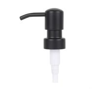 BEAZOOM Cabezal de bomba de loción de acero inoxidable 28/400, dispensador de jabón negro con tubo de 18 cm para botellas de gel de ducha (P6 cabeza redonda)