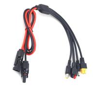 BEAZOOM Cable adaptador de panel solar a estación de energía 4 en 1 con | DC5521, DC7909 y salidas bipolares, 100 cm, 12 AWG, divisor de extensión de alta eficiencia para Jackery, EcoFlow Delta,