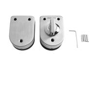 BEAZOOM Cristal corredizo en forma de U para cerradura de puerta, para herrajes de seguridad de acero inoxidable, vidrio templado de 10-12 mm, instalación, acabado plateado