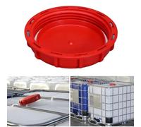 BEAZOOM IBC de polipropileno de alta densidad para tapa de tanque rojo con junta, para tapa de buen sellado de 1000 L para almacenamiento de agua