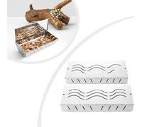 BEAZOOM Juego de 2 parrillas de carbón de gas de acero inoxidable, soporte para virutas de madera con tamaños grandes y pequeños, sabor mejorado a barbacoa