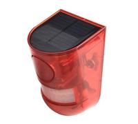 BEAZOOM Luz solar de seguridad IP65 con alarma de sensor de movimiento, 110 | Sirena y LED intermitente visible, rango de detección de 8 m, disuasorio al aire libre para puerta de jardín, patio, granja