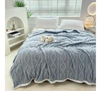 BEAZOOM Manta suave de forro polar coral de 150 x 200 cm de grosor, cálida manta de felpa para sofá, dormitorio, sala de estar, color rosa