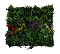 BEAZOOM Paneles de pared para plantas artificiales de 50 x 50 cm, protección UV, seto de vegetación realista para interiores y exteriores, jardín, pantalla de privacidad (A)