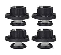BEAZOOM Patas de gabinete ajustables ABS Niveladores de muebles resistentes con capacidad de carga de 175 kg, negro 3 x 3 x 1,4 cm (4 piezas)