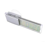 BEAZOOM Reloj de coche digital LCD transparente con ventosa, para mini tablero electrónico de instrumentos temporizador, pantalla para vehículo, oficina, hogar o garaje, carcasa blanca ABS
