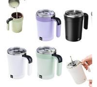 BEAZOOM Taza de café recargable con agitación automática con pantalla LED de temperatura, taza de bebidas de mezcla automática, taza de viaje portátil de acero inoxidable