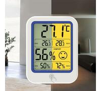 BEAZOOM Termómetro digital e higrómetro con iconos de comodidad, monitor de humedad de temperatura interior de actualización rápida para oficina en casa