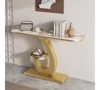 BEBANE Mesa Consola de Entrada de Lujo/Mesa Consola de Estilo Moderno, con Base de Metal, Mesa Decorativa Estrecha para Colocar detrás del sofá, para Sala de Estar(L,150cm/59in)