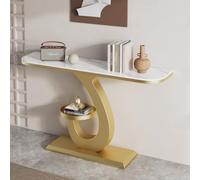 BEBANE Mesa Consola de Entrada de Lujo/Mesa Consola de Estilo Moderno, con Base de Metal, Mesa Decorativa Estrecha para Colocar detrás del sofá, para Sala de Estar(K,100cm/39.4in)