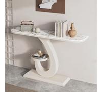BEBANE Mesa Consola de Entrada de Lujo/Mesa Consola de Estilo Moderno, con Base de Metal, Mesa Decorativa Estrecha para Colocar detrás del sofá, para Sala de Estar(E,100cm/39.4in)