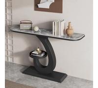 BEBANE Mesa Consola de Entrada de Lujo/Mesa Consola de Estilo Moderno, con Base de Metal, Mesa Decorativa Estrecha para Colocar detrás del sofá, para Sala de Estar(H,120cm/47.2in)