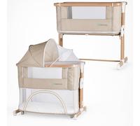 bebe2luxe Leo 3 en 1 - Cuna colecho Regulable en Altura, Cama de bebé Segura y Parque Infantil Modular, Desde Nacimiento hasta 36 Meses - Beige