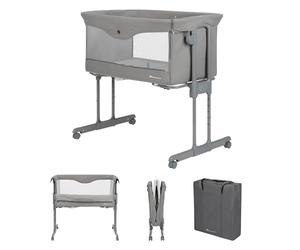 Bebeconfort Amara, Cuna Bebé, 0-6 Meses, 0-9 kg, Cuna Colecho Bebé, Cuna de Colecho y Moisés 2 en 1, Cuna Plegable en 3 Segundos, Fácil de Mover, Práctica Bolsa de Viaje, Tinted Grey