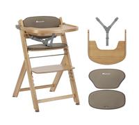 Bebeconfort Timba 2 con Cojín, Trona Bebé Evolutiva, Desde 6 meses hasta 110 kg, Silla Trona Bebé Comedor Ergonómica, Apta Todo Tipo Mesas, Bandeja Extraíble, Con Arnés, Natural Wood (Madera)+Beige