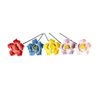 Bebedero para Abejas con Estaca y 5 Piezas Flores Cerámicas Decorativas | Bebedero Para Polinizadores para Exteriores, Patio Interior, Patio, Jardín Trasero, Césped, Macetero, Granja, Parque