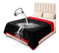 Bedding Aid Manta impermeable para cama de intimidad, manta de franela de amor, manta de placer a prueba de agua (90 x 108, rojo y negro)