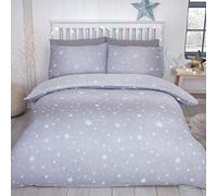 Bedding Heaven Rapport Starburst - Juego de Funda de edredón para Cama Doble, Color Gris