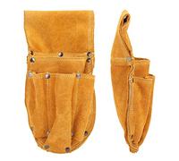 Bediffer Riñonera para Herramientas, Almacenamiento de Herramientas de Piel de Vaca Duradera y Engrosada para Trabajos Eléctricos y Mecánicos, Ante Amarillo, 11,5 X 26 Cm, 1 Unidad
