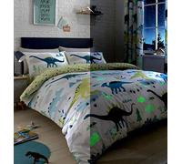 Bedlam Dino-Glow in The Dark - Juego de Funda de edredón (Multicolor, tamaño Individual)