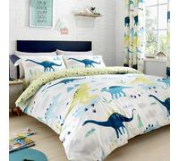 Bedlam Dino-Glow in The Dark, Multicolor, Juego de Funda nórdica para Cama Doble