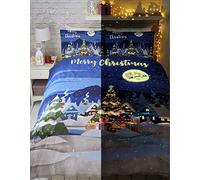 Bedlam Glow in The Dark-Xmas Festive - Juego de Funda nórdica, Multicolor, Suelto