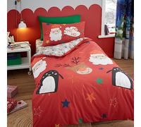 Bedlam - Ho Ho Ho - Juego de Funda nórdica Reversible - Tamaño Cama Doble en Color Rojo
