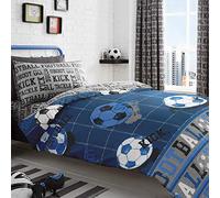 Bedlam Juego de Funda de edredón de algodón, Azul, Doble, 200 cm de Ancho x 200 cm de Largo (Funda de edredón), 50 cm de Ancho x 75 cm de Largo (Funda de Almohada)