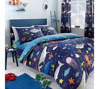 Bedlam Sea Life-Glow in The Dark - Juego de Funda de edredón (tamaño Individual), Multicolor