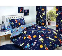 Bedlam - Supersonic - Juego de Funda de edredón Que Brilla en la Oscuridad | Tamaño de Cama Doble | Ropa de Cama Azul