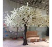 BEDOIN Árboles artificiales de flores de cerezo blanco - Falso árbol de deseos estilo japonés para ventana de hotel - Decoración interior o exterior - 1,5 x 1,2 m