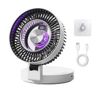 Bedroom Desk Fan Foldable 5 Wind Speeds Room Cooling with RGB Light