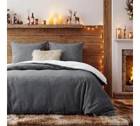 BEDSURE Ropa de cama mullida de 200 x 200 cm, color gris oscuro, funda nórdica de invierno de forro polar con 2 fundas de almohada de 80 x 80 cm, ropa de cama cálida con cremallera, ropa de cama de