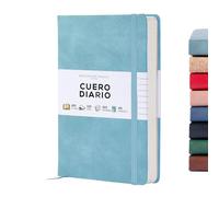 Beechmore Books Cuaderno Rayado - A5, Teal I Libreta Tapa Dura Cuero Vegano, Papel Grueso 120gsm Crema Rayado, Caja de Regalo, para Escritores, Diaristas, Reuniones de Negocios y Estudiantes