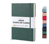 Beechmore Books Cuaderno Rayado - XL A4, Verde I Libreta Grande Tapa Dura Cuero Vegano, Papel Grueso 120gsm Crema, Caja de Regalo, para Escritores, Diaristas, Reuniones de Negocios y Estudiantes