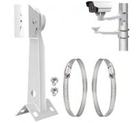 BeElion Cámara de seguridad CCTV Soporte de montaje en poste de esquina para cámara de vigilancia con 2 bucles, Dahua Bullet y cámaras PTZ