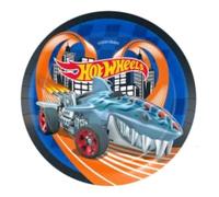 BeenSmile, 8 PLATOS 18 CM HOT WHEELS, Platos Desechables para Fiesta de Cumpleaños Infantil, Artículos de Decoración para Fiestas Temáticas