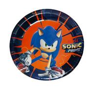 BeenSmile, 8 PLATOS 18 CM SONIC PRIME, Platos Desechables para Fiesta de Cumpleaños Infantil, Artículos de Decoración para Fiestas Temáticas