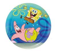 BeenSmile, 8 PLATOS 18 CM SPONGEBOB, Platos Desechables para Fiesta de Cumpleaños Infantil, Artículos de Decoración para Fiestas Temáticas