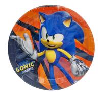 BeenSmile, 8 PLATOS 23 CM SONIC PRIME, Platos Desechables para Fiesta de Cumpleaños Infantil, Artículos de Decoración para Fiestas Temáticas