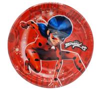 BeenSmile, 8 Platos de Miraculous de 18 CM, Personaje Ladybug, Platos Desechables para Fiesta de Cumpleaños Infantil, Artículos de Decoración para Fiestas Temáticas