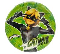 BeenSmile, 8 Platos de Miraculous, Personaje Cat Noir, Platos Desechables para Fiesta de Cumpleaños Infantil, Artículos de Decoración para Fiestas Temáticas,18 Cm