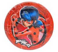 BeenSmile, 8 Platos Miraculous de 23 CM, Personaje Ladybug, Platos Desechables para Fiesta de Cumpleaños Infantil, Artículos de Decoración para Fiestas Temáticas