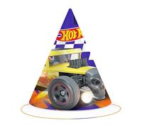 BeenSmile, GORROS HOT WHEELS, Gorros de Cartón, Decoración Cumpleaños Infantil, Gorritos para Fiesta de Cumpleaños, 6 Unidades