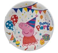 BeenSmile, Platos PEPPA PIG, Platos de Papel Desechables para Fiesta de Cumpleaños Infantil, Artículos de Decoración para Fiestas Temáticas y Celebraciones de Niños, 8 PLATOS 23 CM