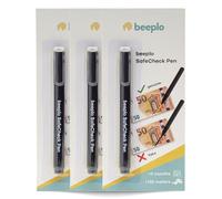 beeplo Rotulador Detector Billetes Falsos SafeCheck Pen Pack 3 Unidades